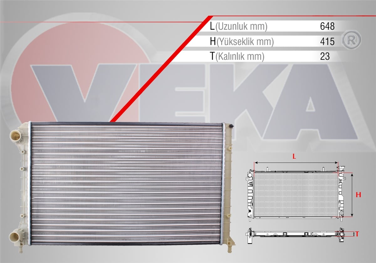YEDEK PARÇASU RADYATÖRÜ DOBLO 119223 1.9 D M-T AC + 2001-2010VEKA16-1807