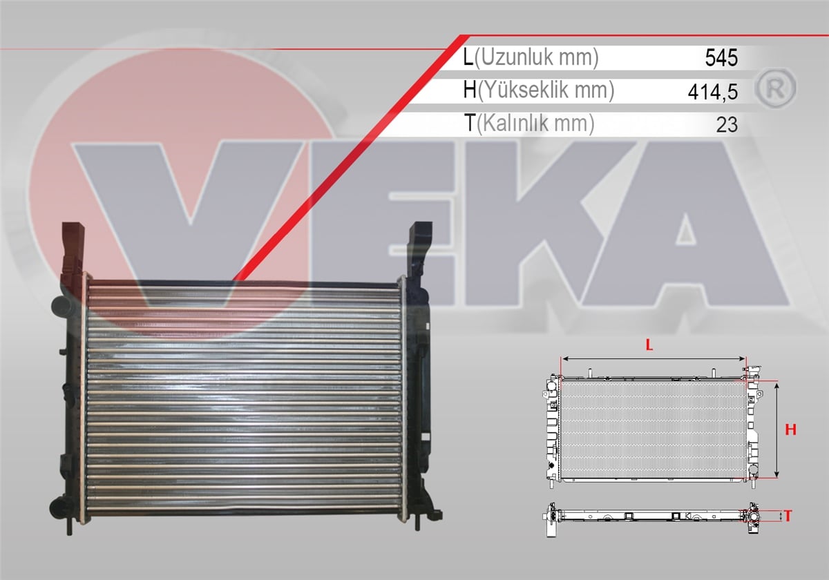 YEDEK PARÇASU RADYATÖRÜ KANGOO KW0/1 1.5 DCI M-T AC- 2008>VEKA16-3555