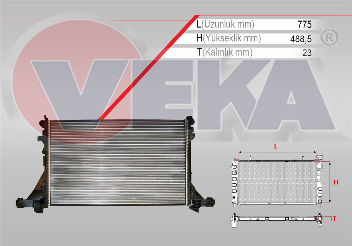 YEDEK PARÇASU RADYATÖRÜ MASTER III FV 2.3 DCI M-T M9T TEK TEKER 2010>VEKA16-3545