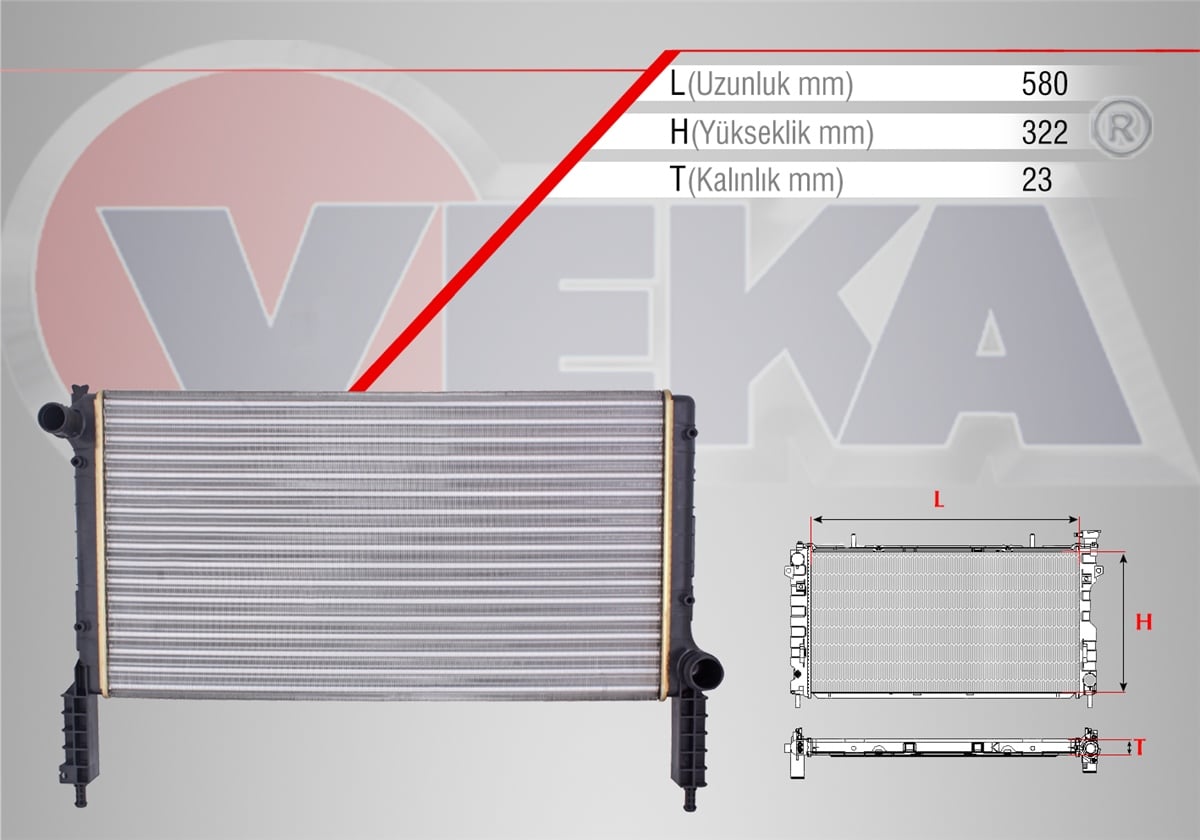 YEDEK PARÇASU RADYATÖRÜ MEKANİK DOBLO 1.2i M-T 2001-2010VEKA16-1809