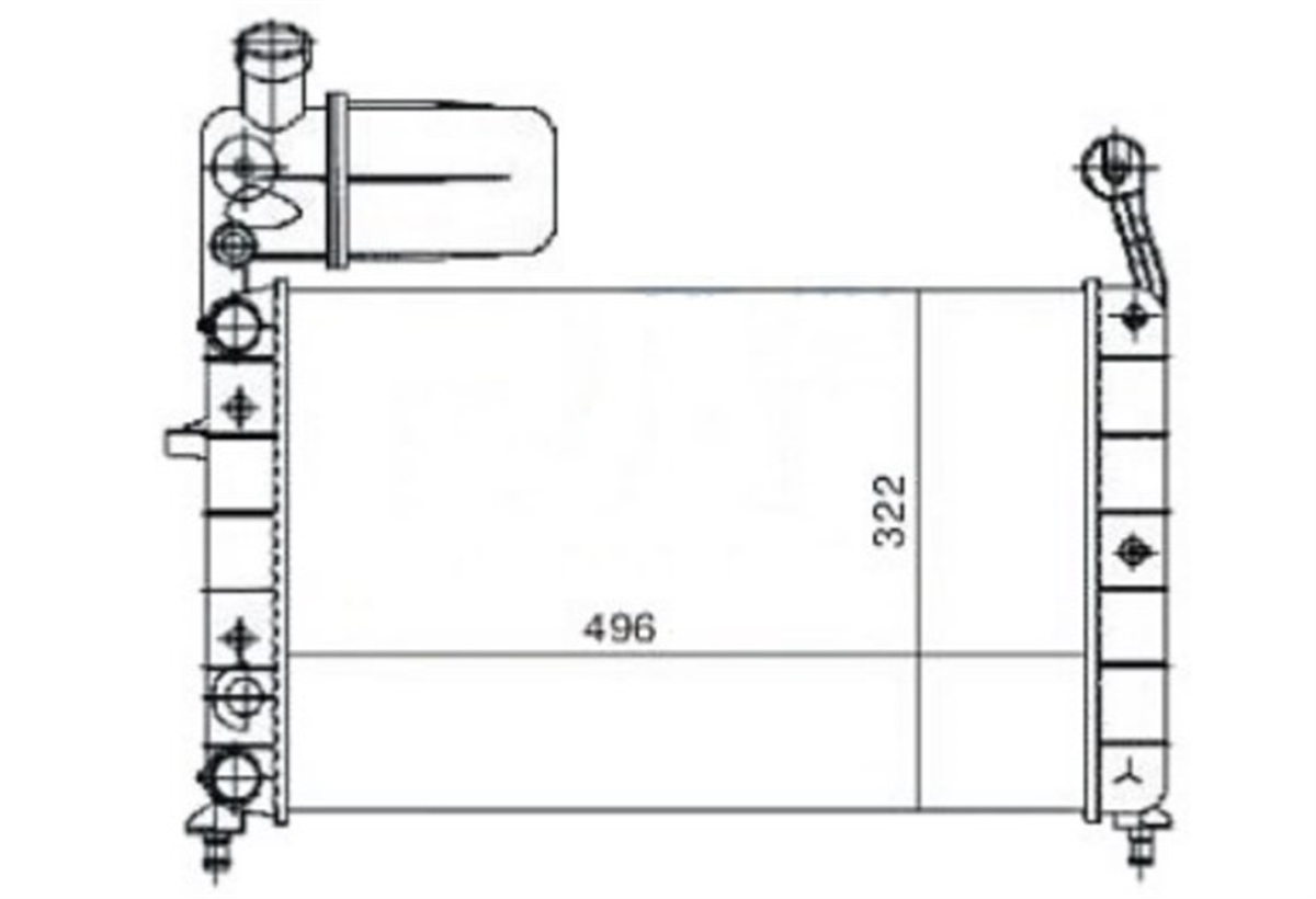 YEDEK PARÇASU RADYATORU MEKANİK  FIAT  TEMPRA / TIPO 1.4 16 KARBB. NAC BIDONLU 90-93  498×322×32 46425435 -MGA-80400MGAMGA-80400