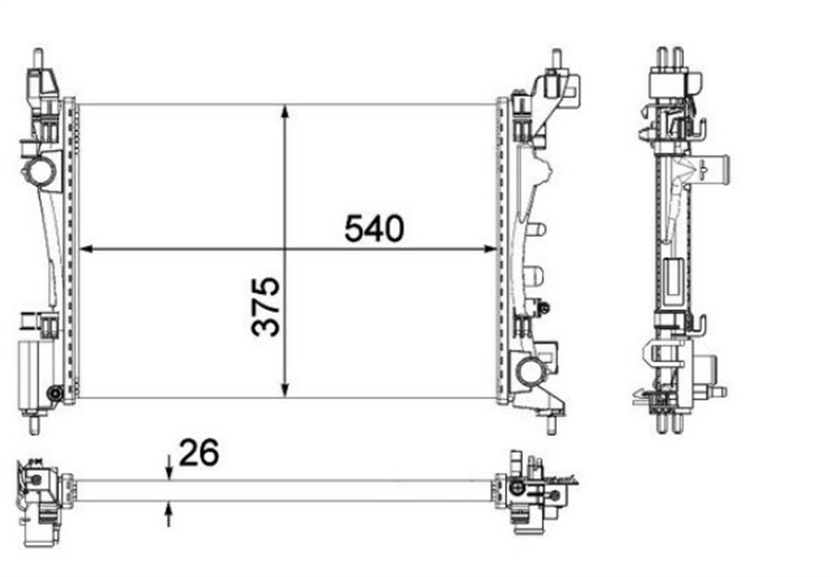 YEDEK PARÇASU RADYATORU MEKANİK - OPEL CORSA D 1.2 1.4 - ADAM 1.2 1.4 Z14EXP Z12XER 1300312 -MGA-80409MGAMGA-80409