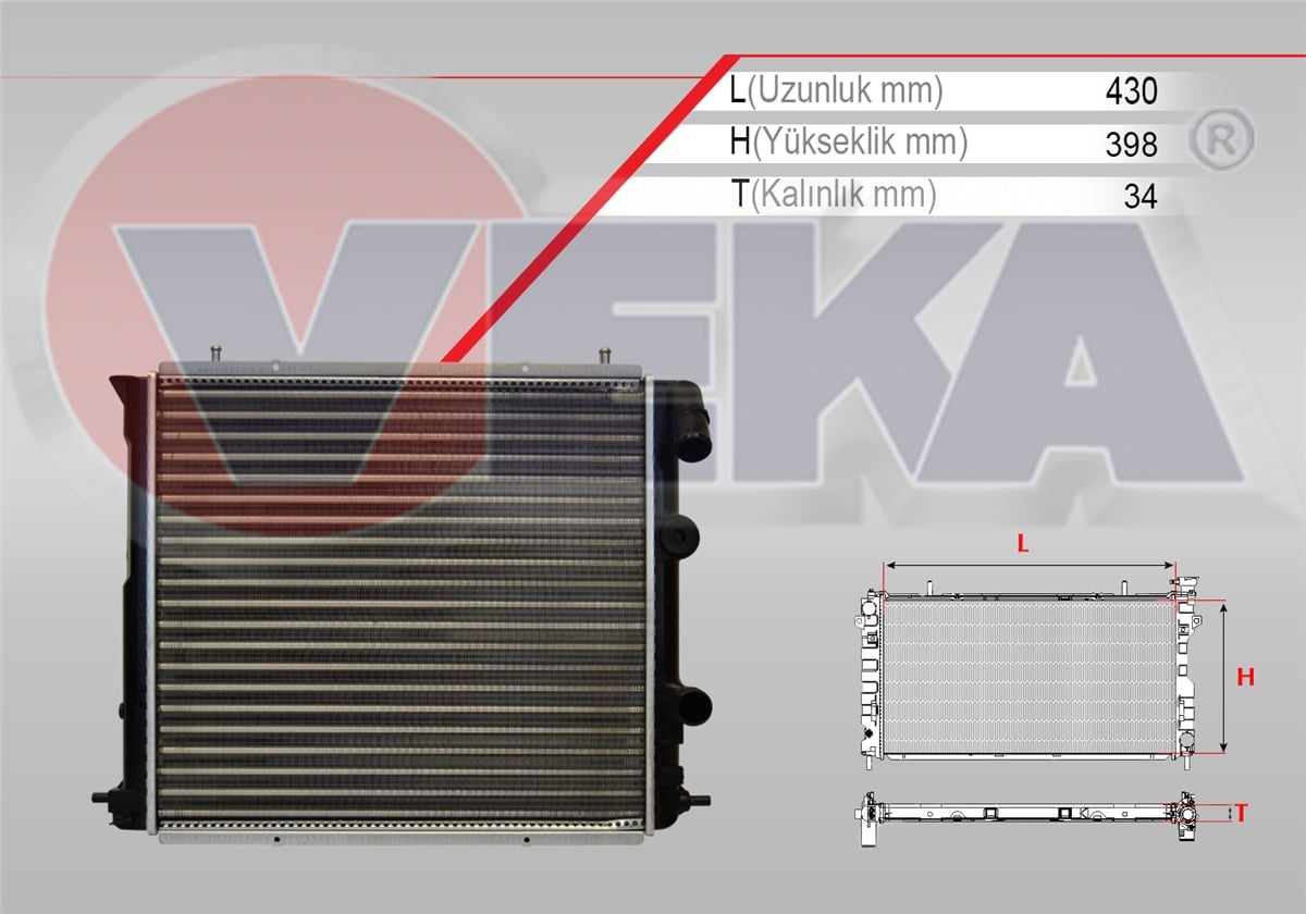 YEDEK PARÇASU RADYATORU MEKANIK R19 1.4 (ENJEKSIYONLU)VEKA16-3558