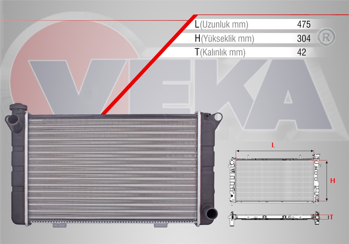 YEDEK PARÇASU RADYATÖRÜ R12 1.4 M-T 1971-2000VEKA16-3512
