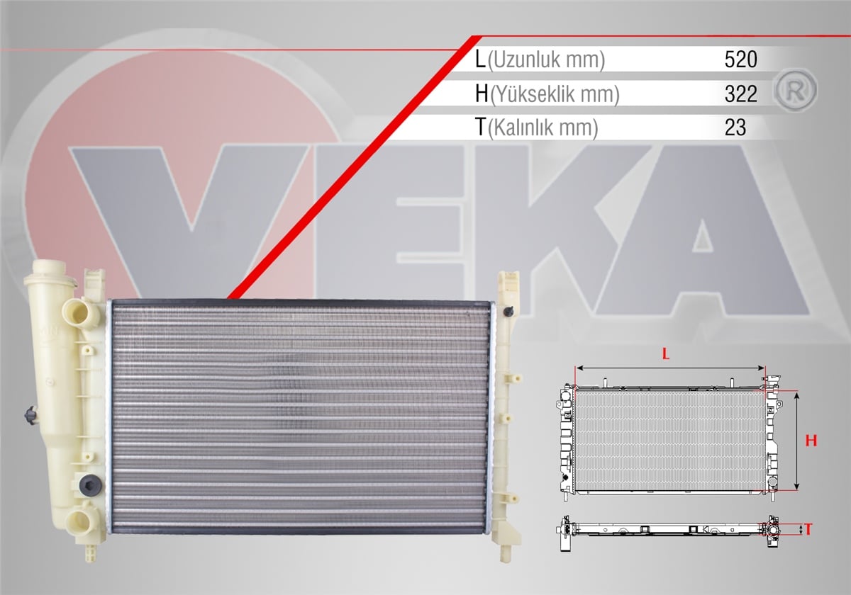 YEDEK PARÇASU RADYATÖRÜ UNO 70 1.4i M-T 1994-2000VEKA16-1806