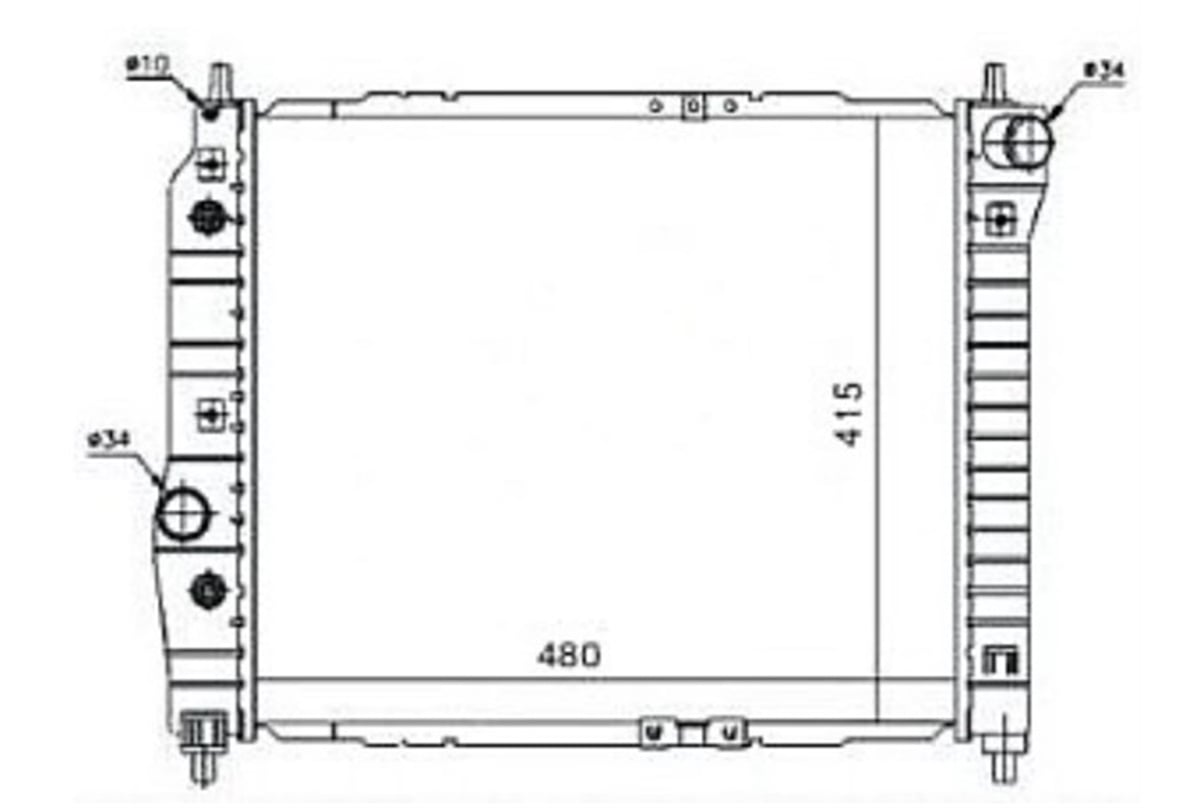 YEDEK PARÇASU RADYATORUOTM. CHEVROLET  KALOS 1.2-1.4 02>/AVEO 1.2 1.4 8V 05> 480×418×16 96536524 -MGA-80391MGAMGA-80391