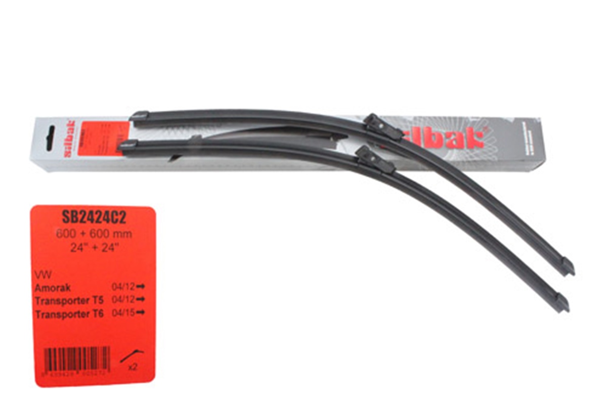 YEDEK PARÇAT5-T6-AMAROK  10> ÖN SİLECEK SÜPÜRGE TAKIM : MUZ TİPİ (600+600 MM) SIL 7E1998002 SB2424C2PARCAWORLDSIL 7E1998002