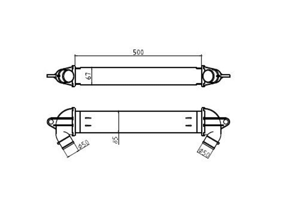 YEDEK PARÇATURBO RADYATORU BRAZİNG FIAT DOBLO 1.9 JTD 500×67×85  -MGA-80425MGAMGA-80425