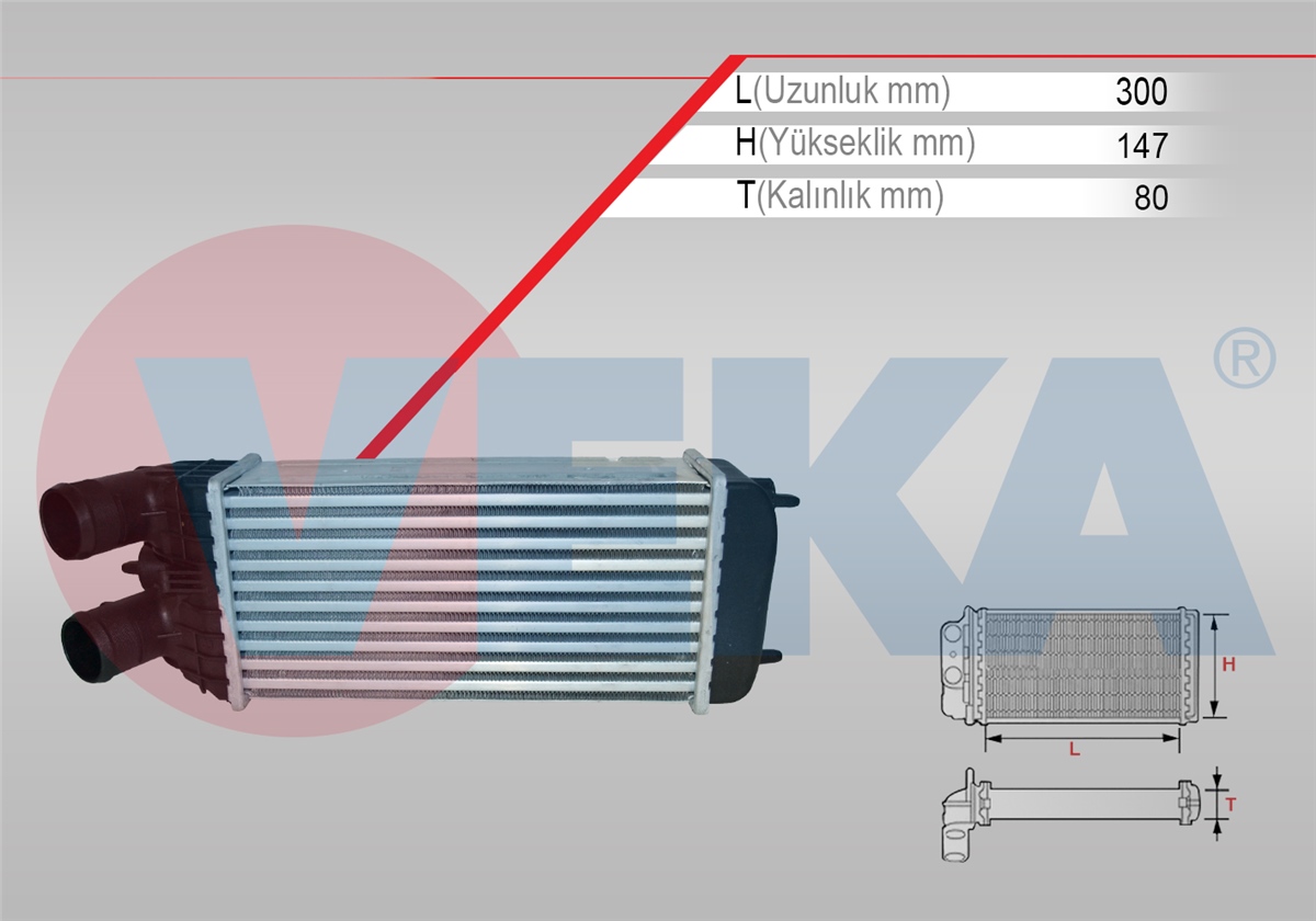 YEDEK PARÇATURBO RADYATÖRÜ (İNTERCOOLER) PEUGEOT 301 1.6 HDI 2012>VEKA42-3303