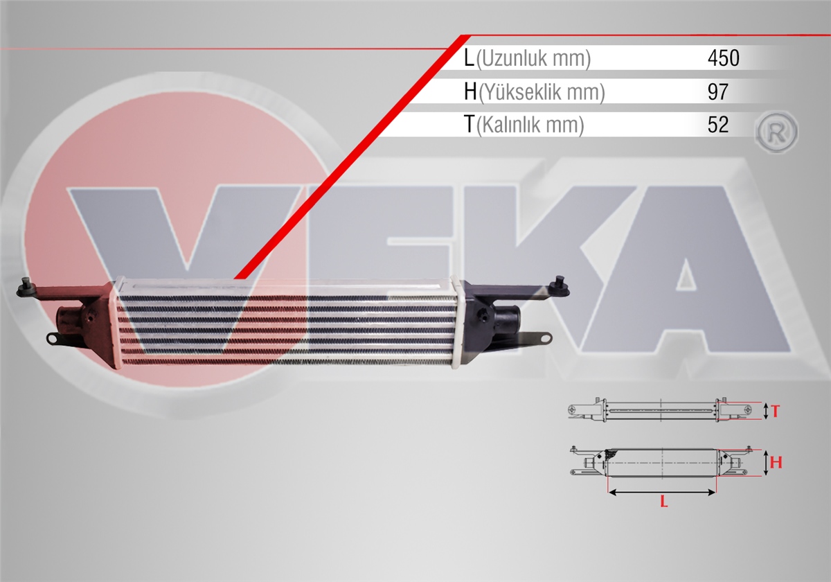 YEDEK PARÇATURBO RADYATÖRÜ (İNTERCOOLER) LİNEA 323 1.3 MJT 2007>VEKA42-1803