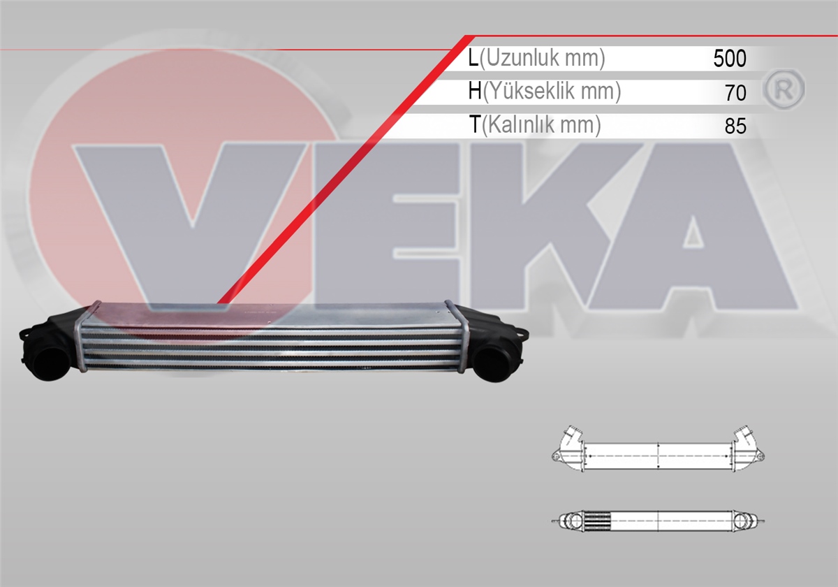 YEDEK PARÇATURBO RADYATÖRÜ (İNTERCOOLER) DOBLO 119223 1.3 MJT 2001-2010VEKA42-1800