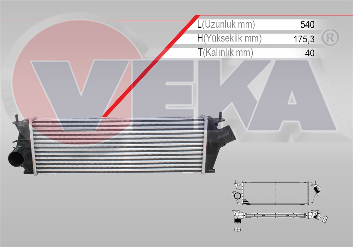 YEDEK PARÇATURBO RADYATÖRÜ (İNTERCOOLER) TRAFİC II 2.0 DCI 2001-2014VEKA42-3509