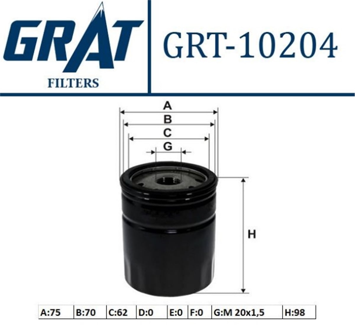 YEDEK PARÇAYAG FILTRESI  FIATSLX-ALBEA-PALIO-TEMPRA-UNO  - 5984044 -GRT-10204GRATGRT-10204
