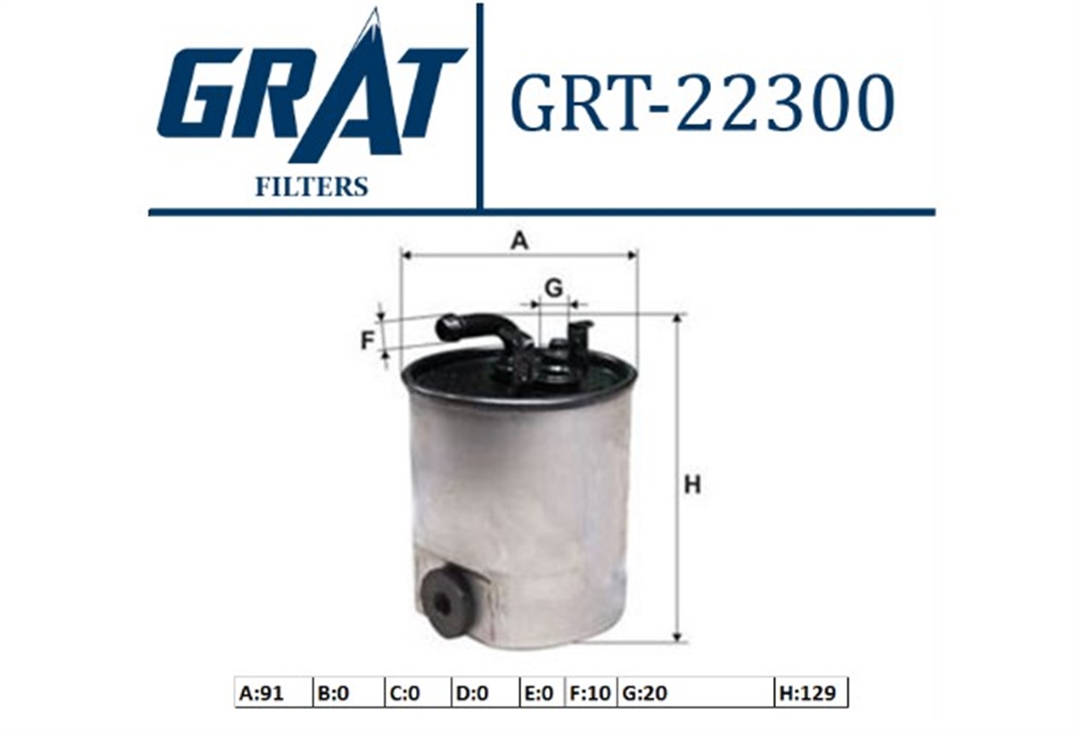 YEDEK PARÇAYAKIT FILTRESI (MERCEDES OM646-647  W169-203-204-211-221-639-906)GRATGRT-22300