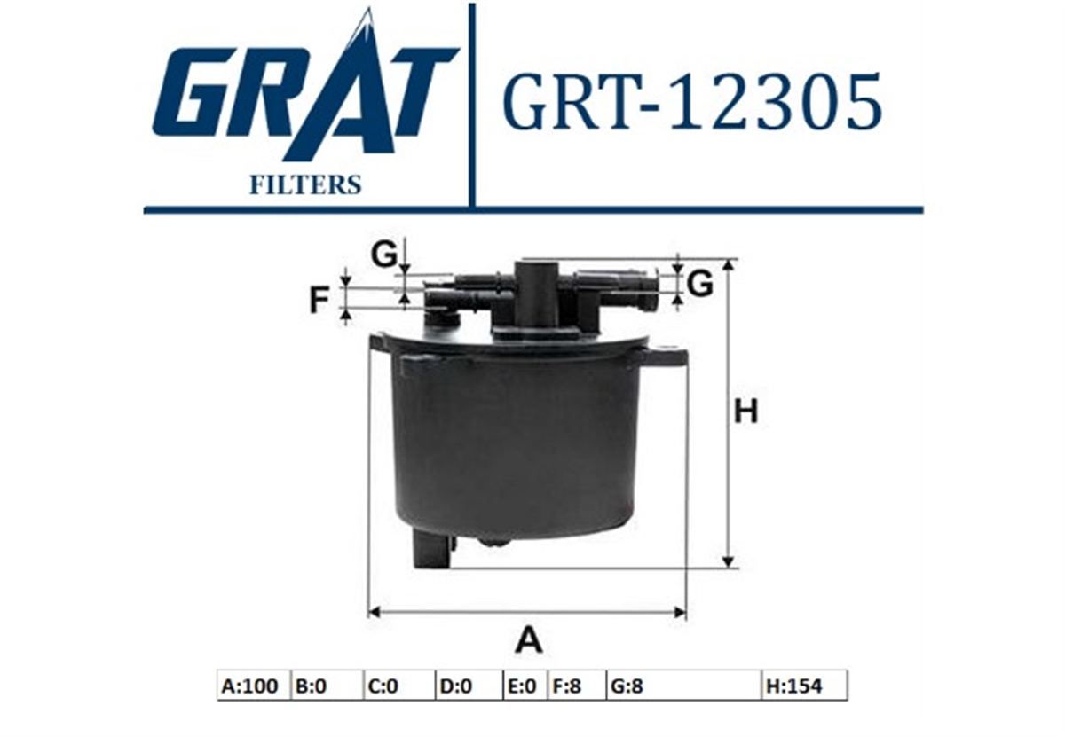 YEDEK PARÇAYAKIT FILTRESI  PEUGEOT P407-P508-P607-P807-P4007-/ FORD GALAXY-MONDEO IV-SMAX 2.2 HDI-TDCI  FREELANDER II  190183 -GRT-12305GRATGRT-12305