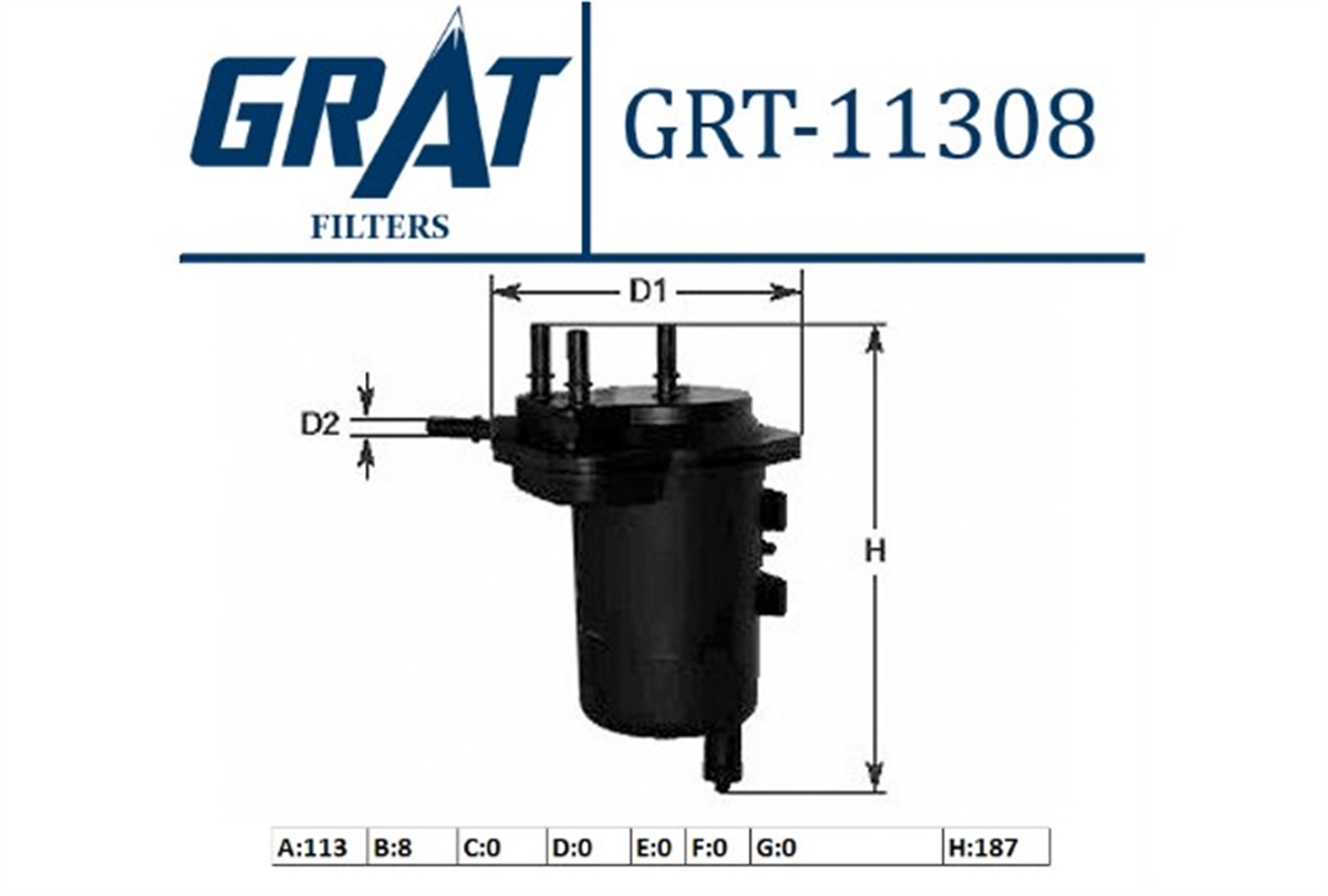 YEDEK PARÇAYAKIT FILTRESI  RENAULT  MEGANE II / SCENIC II 1.5DCI  7701061577 -GRT-11308GRATGRT-11308