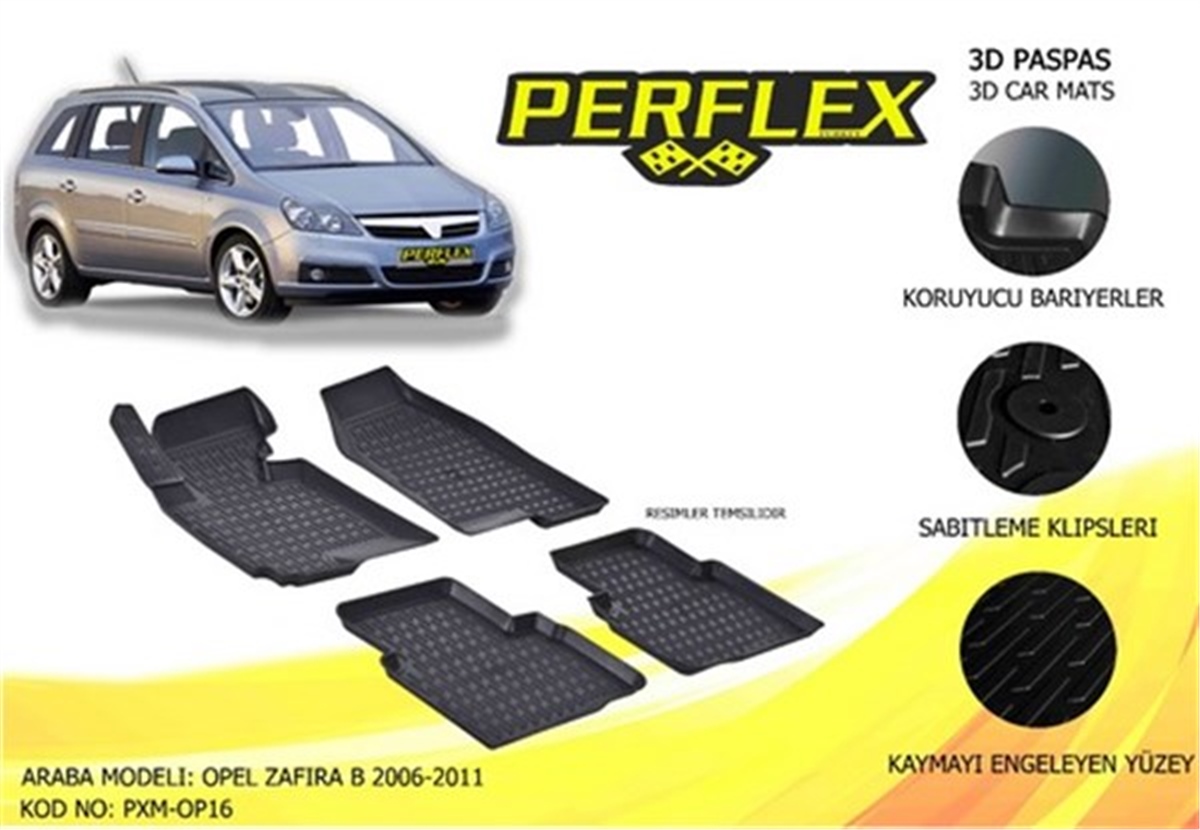ZAFIRAPASPAS 3D X-MAT HAVUZLU OPEL ZAFIRA B 06-11 SİYAH PERFLEX PXM-OP16PERFLEXPERFLEX PXM-OP16