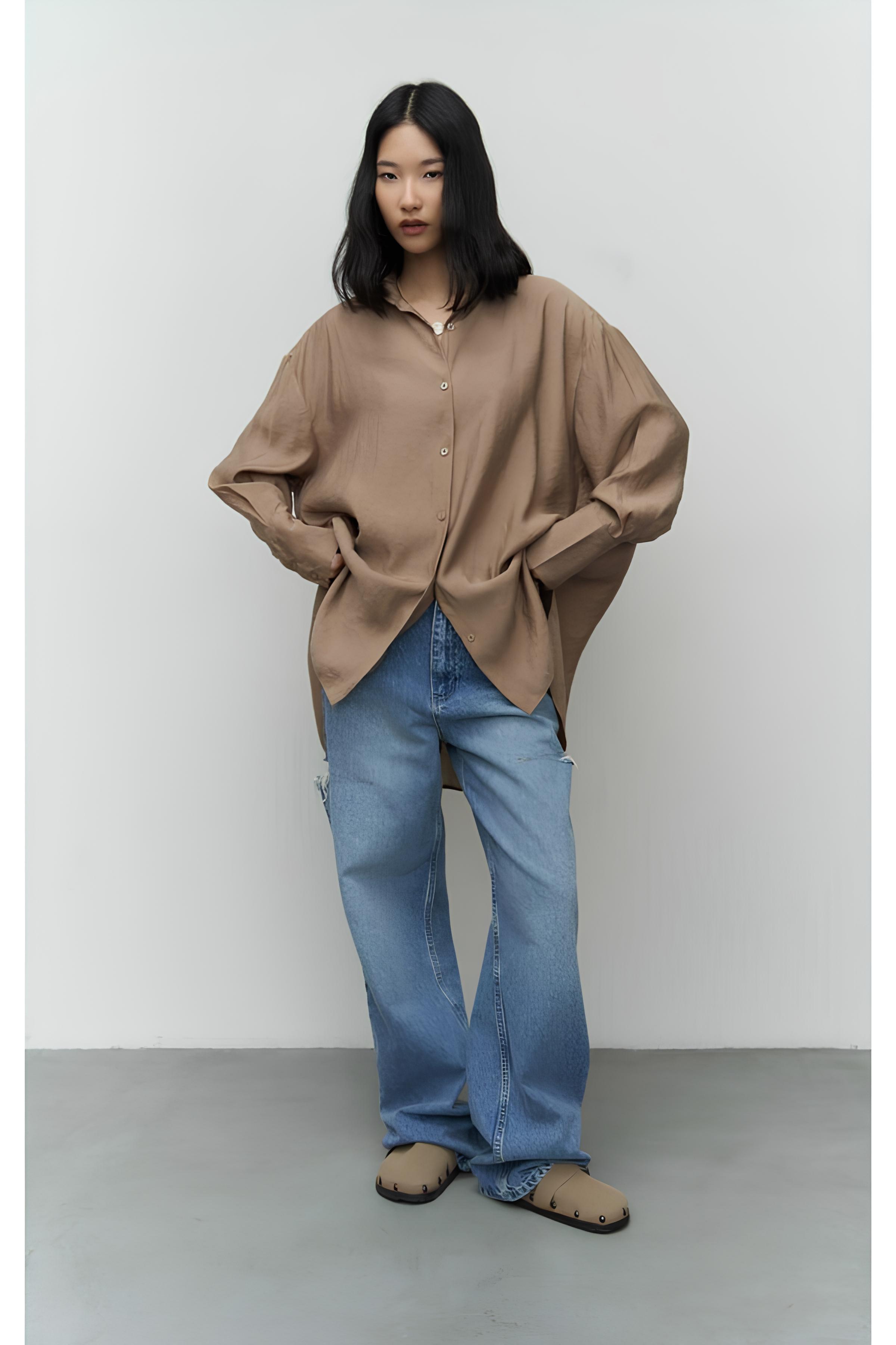 Vizon Oversize Gömlek mkn5020