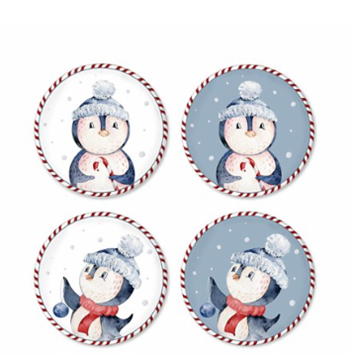 Penguin Pasta Tabağı 4 lü Set 19 cm