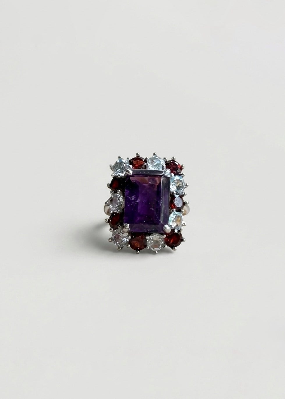 Ametist Garnet Zircon Yüzük