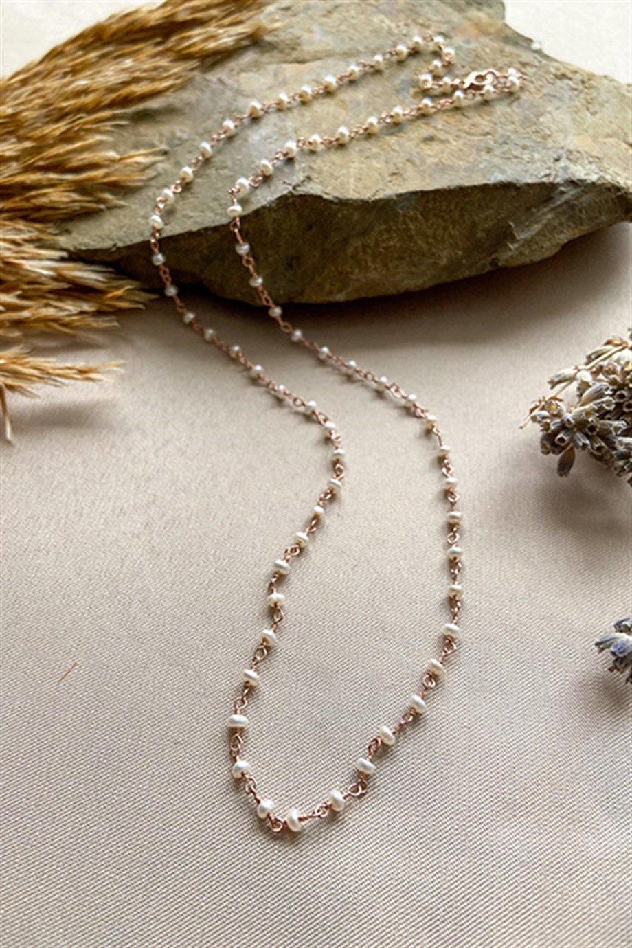 Ay Taşı Gümüş Kadın Kolye