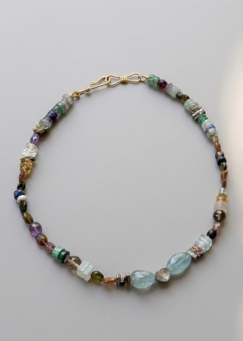 Mix Gemstone Ham Elmas Kolye