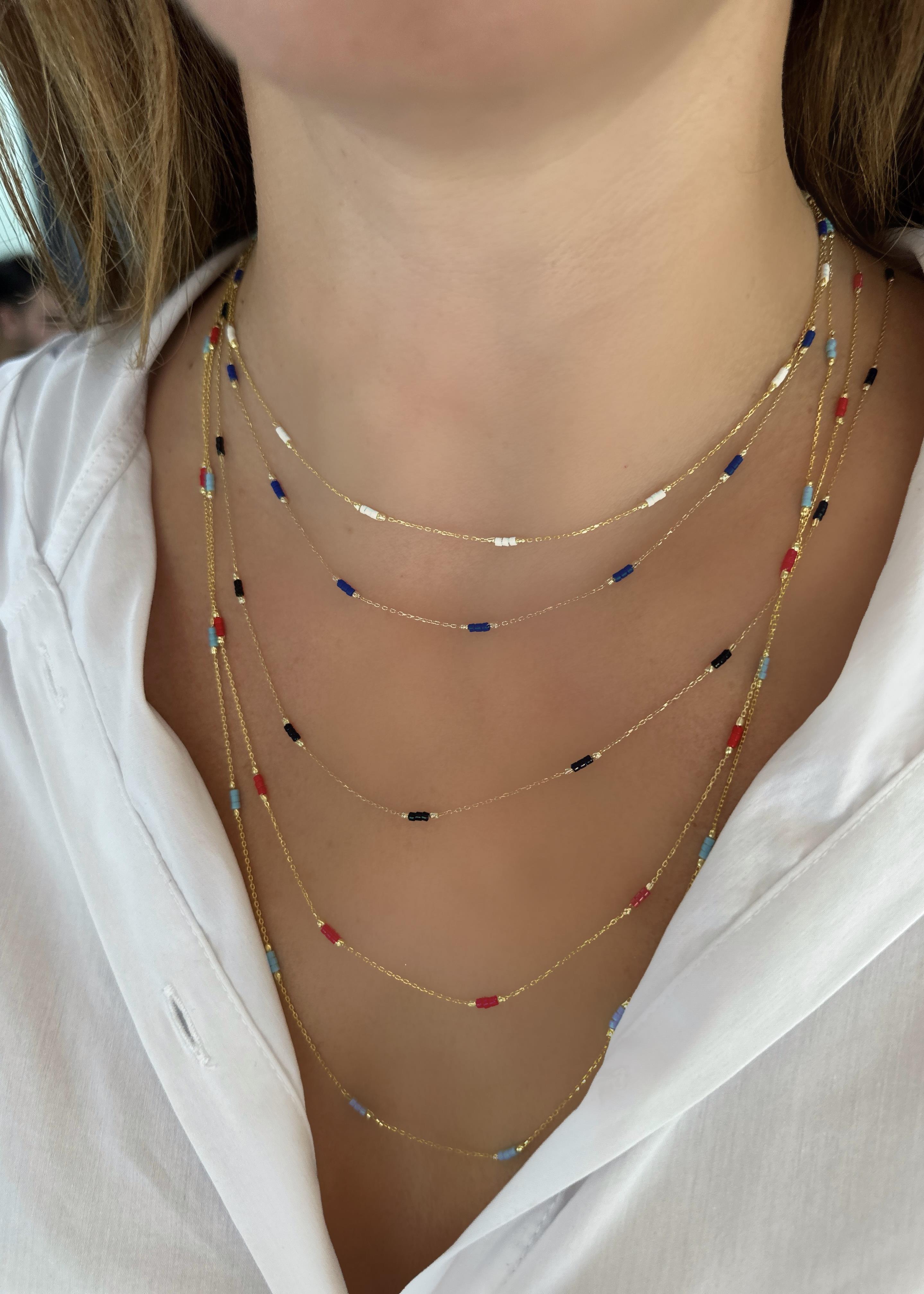 Mix Gemstone Kolye 70cm