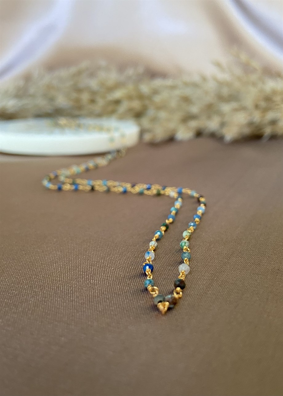 Mix Gemstone Kolye 65cm