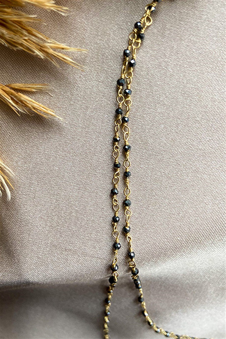 Pirit Taşlı Rose Gümüş Rosary Kadın Kolye