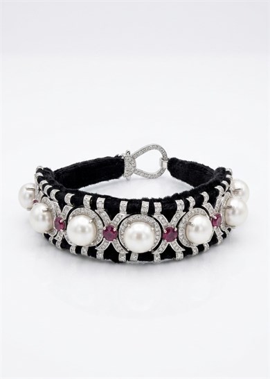 İnci Pırlanta Örme Bileklik