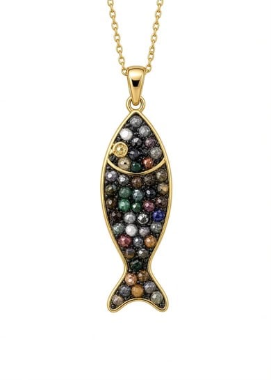 Mix Gemstone Balık Kolye Ucu