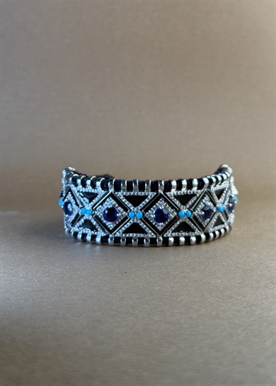Turkuaz Pırlanta Örme Bileklik