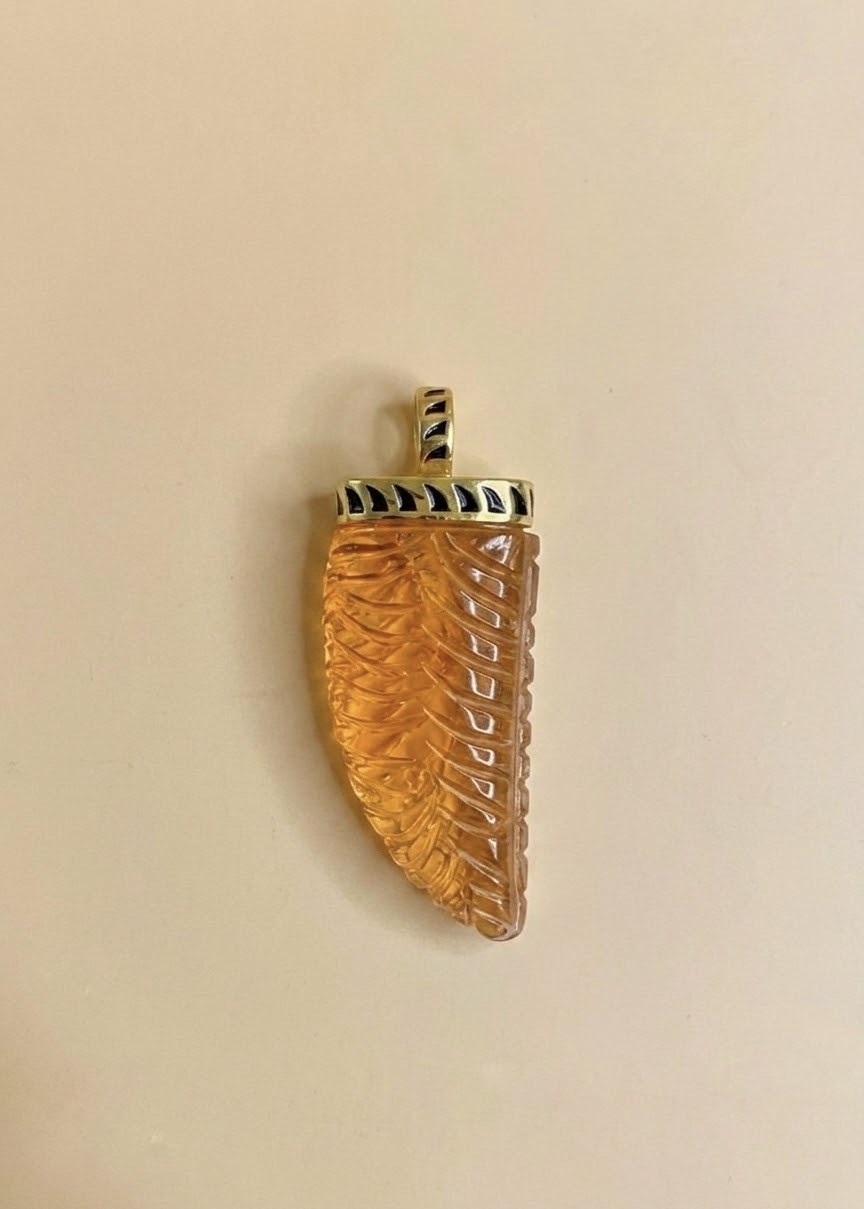 Citrine Yaprak Kolye Ucu