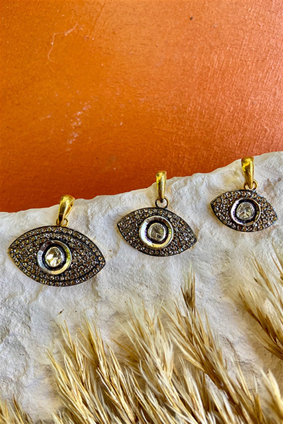 Evil Eye Ham Elmas Kolye Ucu-Küçük