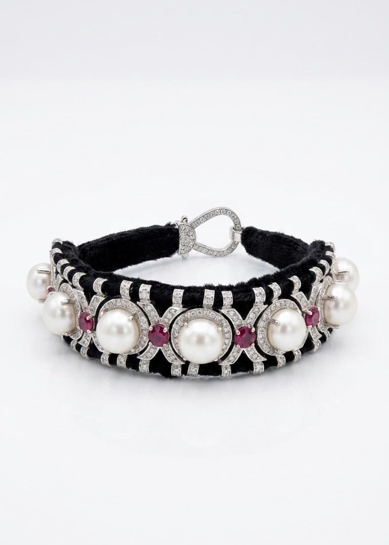 İnci Pırlanta Örme Bileklik