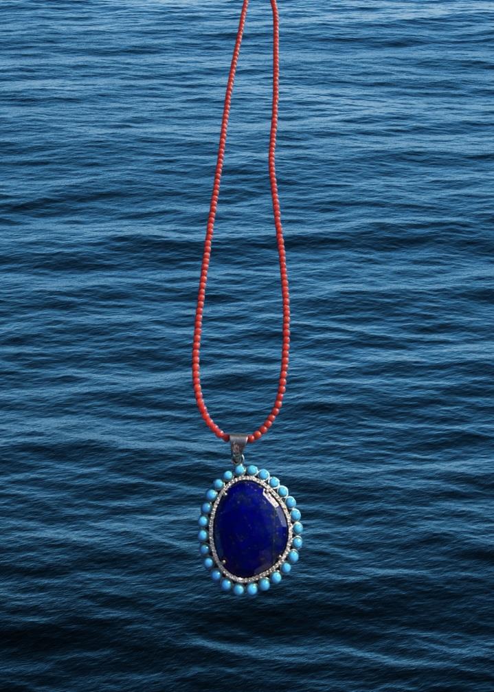 Mercan Elmas Kolye 