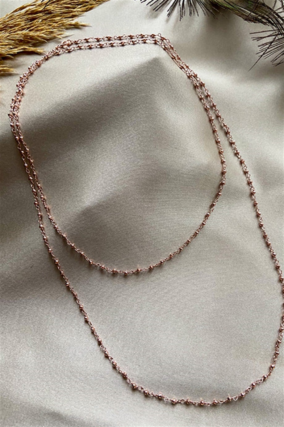 Pirit Taşlı Rose Gümüş Rosary Kadın Kolye