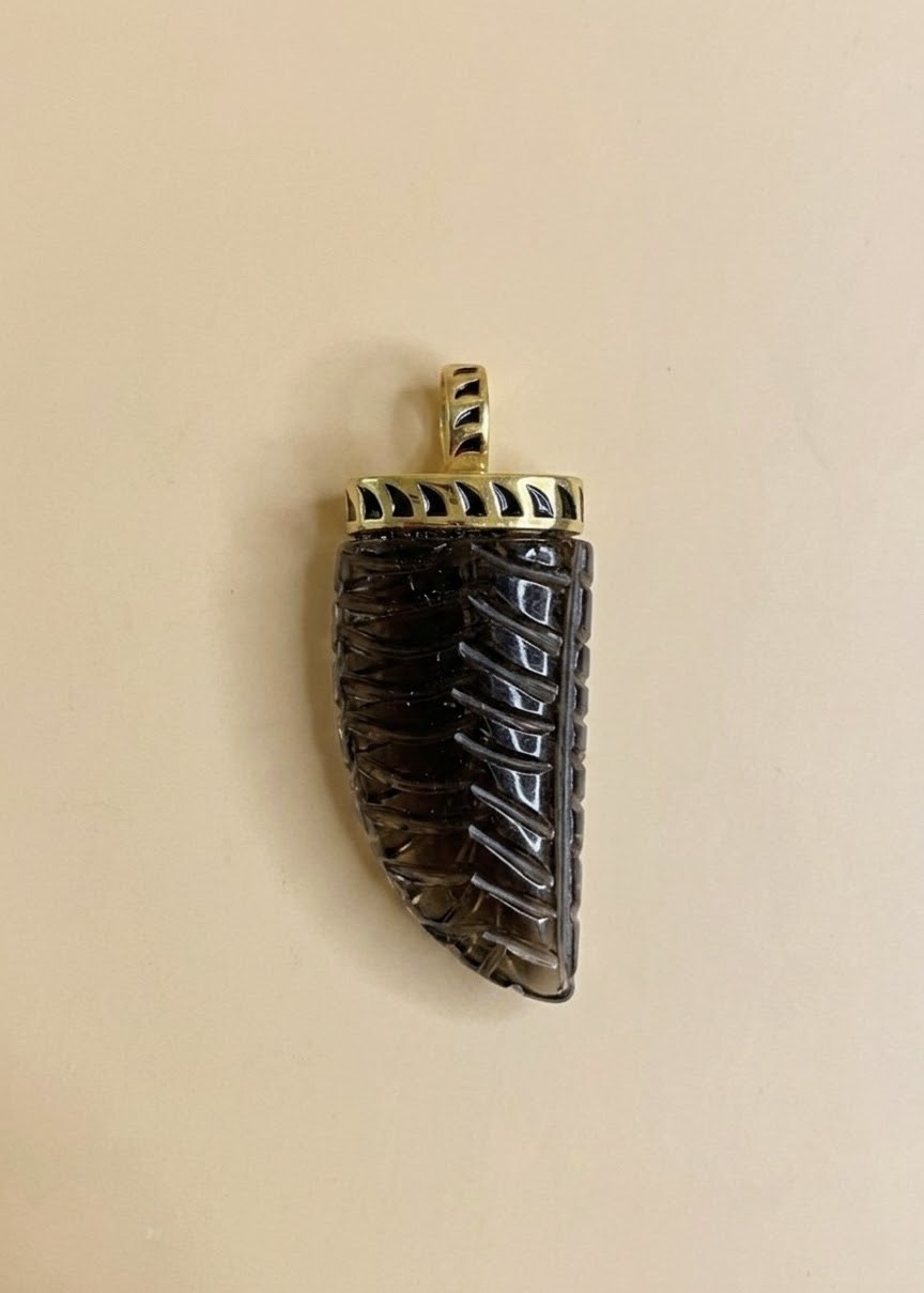Smoky Quartz Yaprak Kolye Ucu