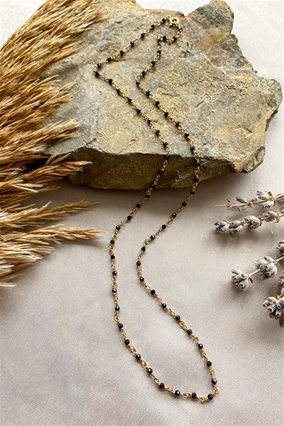 Spinel Altın Kaplama Gümüş Rosary Kadın Kolye