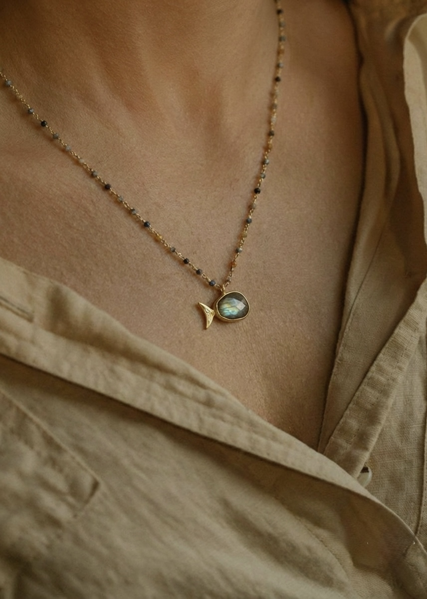 Tiger Eye Mix Gem Stone Kolye 