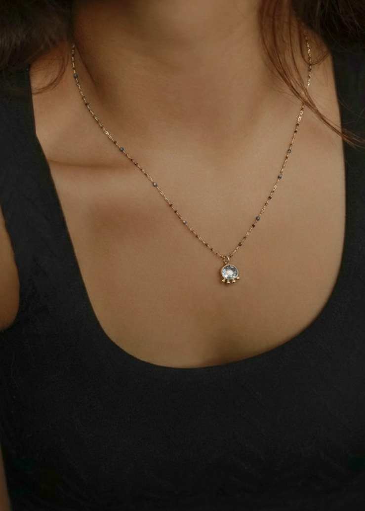 Topaz & Mix Gem Stone Kolye