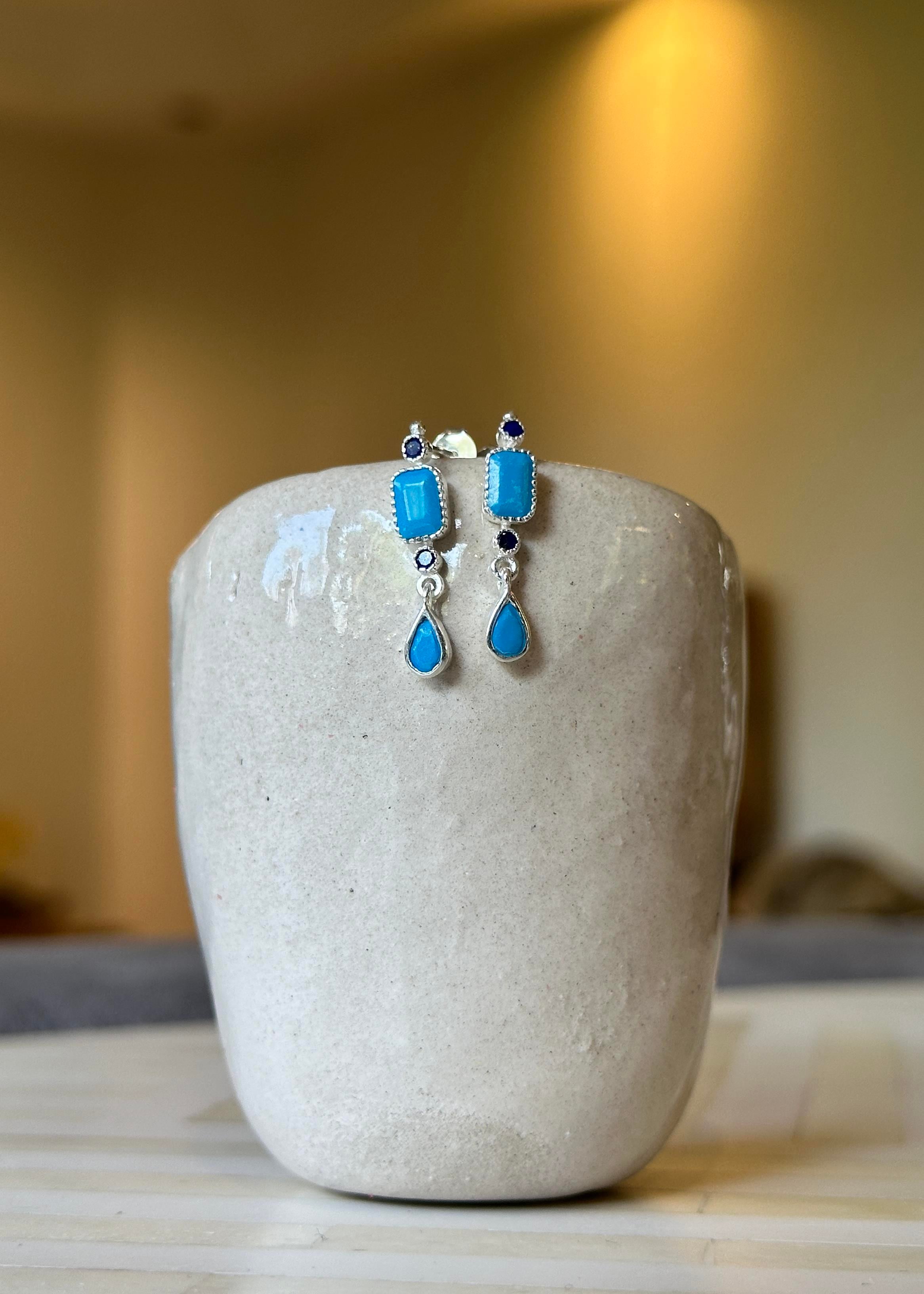 Turkuaz & Safir Küpe