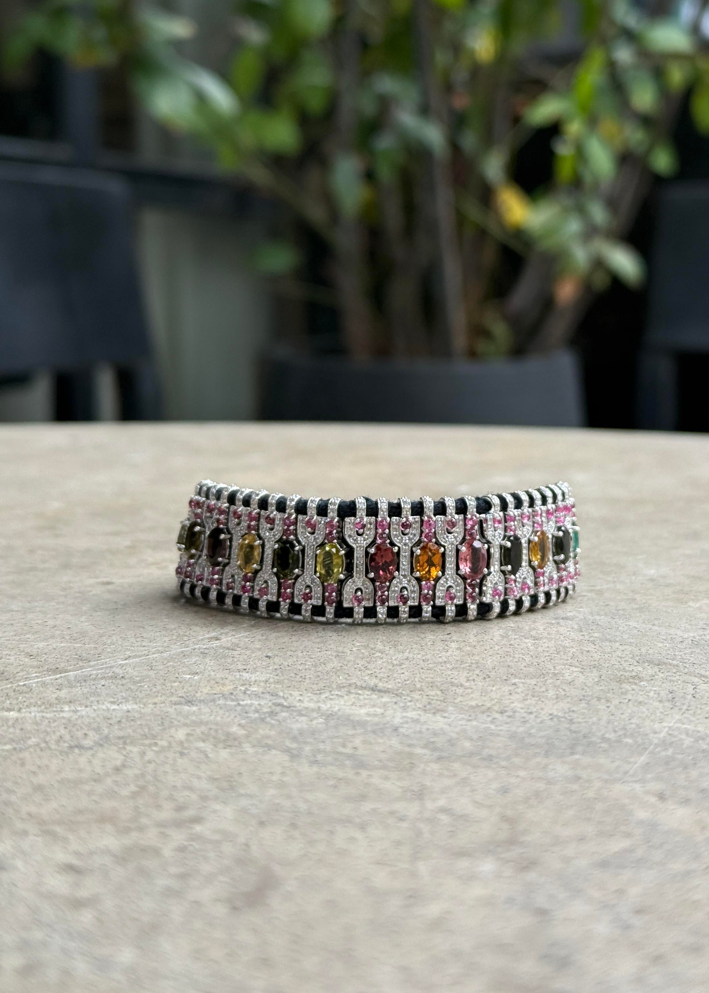 Turmalin Pırlanta Örme Bileklik