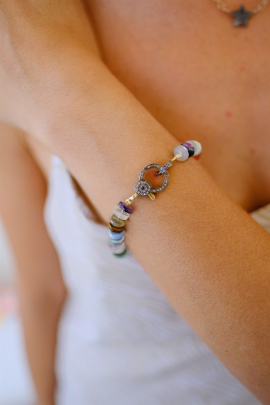 Mix Gemstone Ham Elmas Bileklik