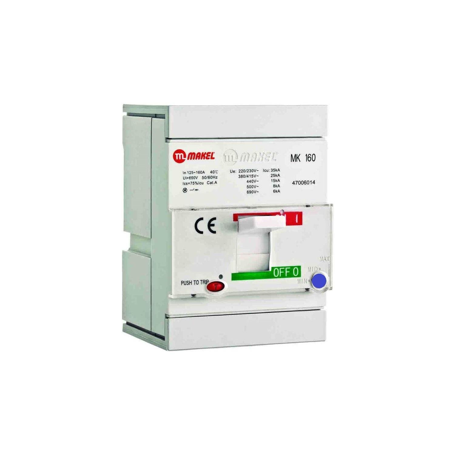Makel 100A  TMŞ Termik Manyetik Kompak Şalter Sabit 3P 25kA