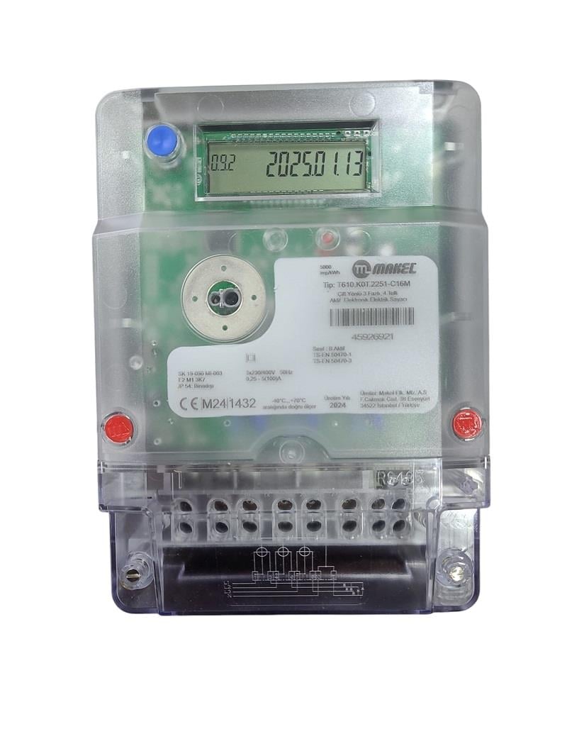 Makel Çift Yönlü 3x5 100A Aktif Trifaze Sayaç T610.KOT.2251 RS485