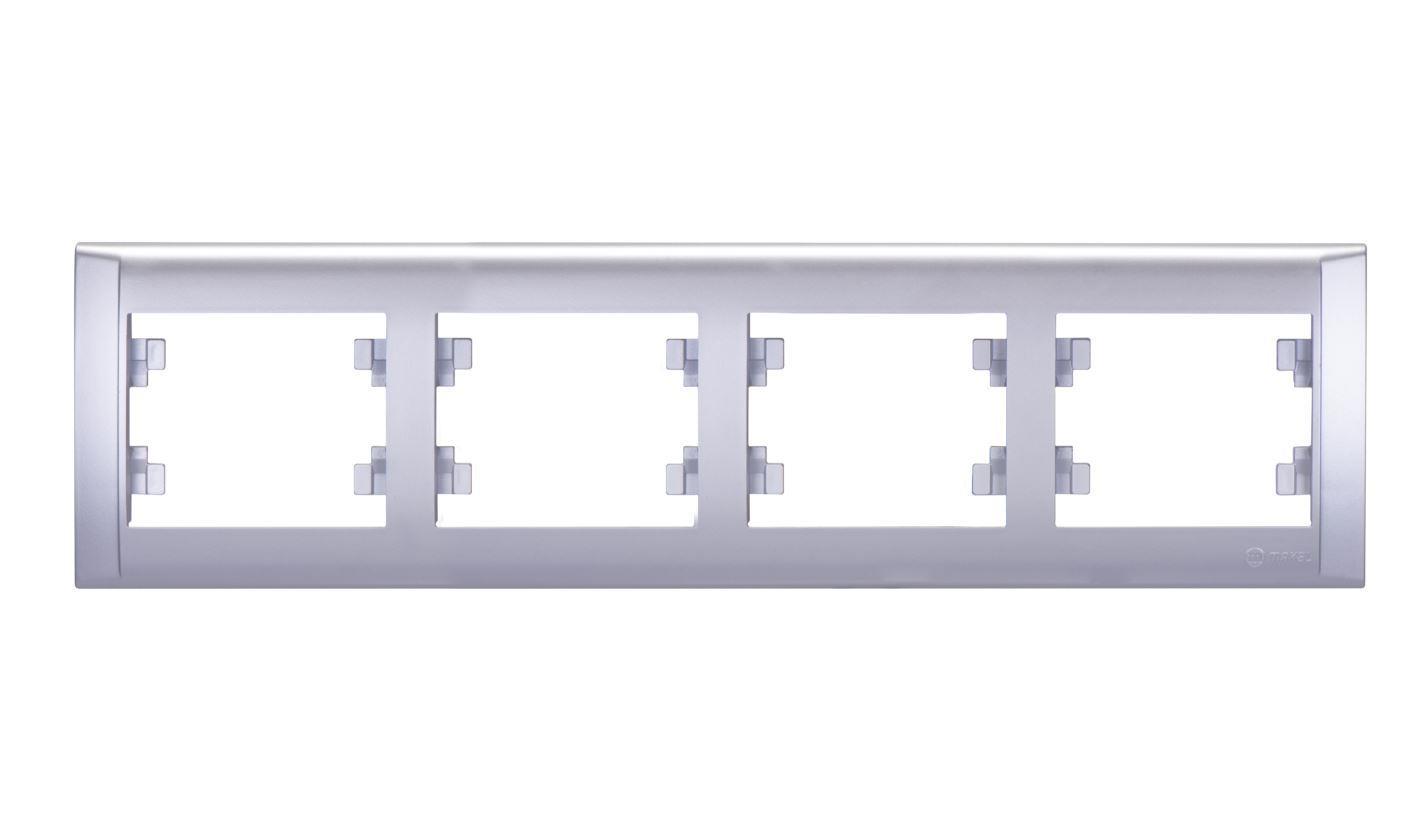 Makel Defne Gümüş Yatay Dörtlü Çerçeve