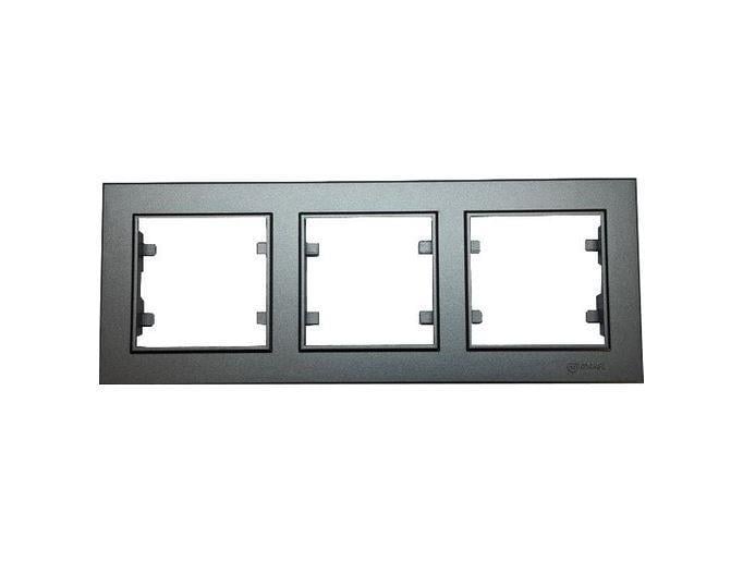 Makel Karea Füme Üçlü Yatay Çerçeve