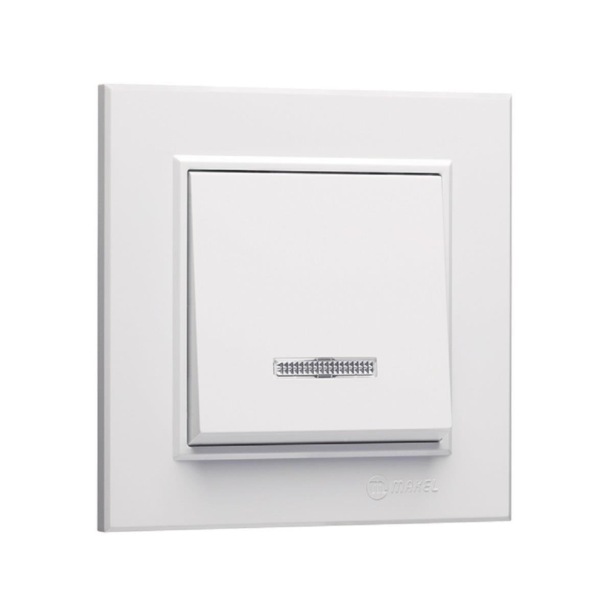 Makel Karea Işıklı Anahtar Beyaz