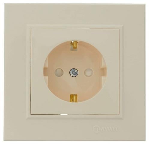 Makel Karea Krem Çocuk Korumalı Topraklı Priz